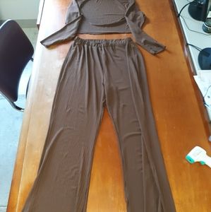 Ribbed Turtleneck Crop with Matching Pants